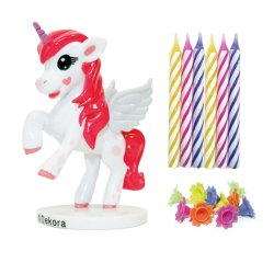  Dekora Unicorn Cake Topper & Ljus 