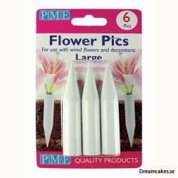 Flower Pics - För färska blommor på tårtan Large 6st