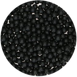 Sockerpärlor Medium Black Shiny 80 g - FunCakes 