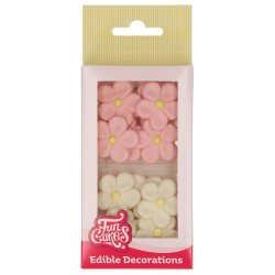 FunCakes Marsipanblommor Vit & Rosa 12st