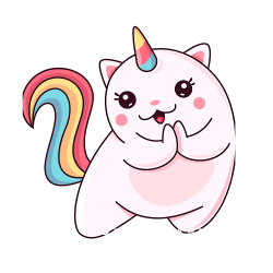 Tecknad unicorn - Tårtbild