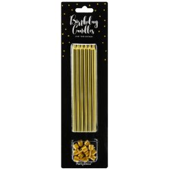 PartyDeco Tårtljus 12,5cm, 12st - Guld