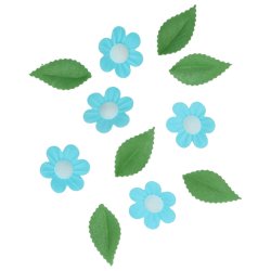 Wilton Ätbara Waferdekorationer Blommor & Löv Blå