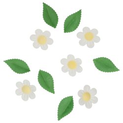Wilton Ätbara Waferdekorationer Blommor & Löv Vit
