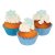 Sockerdekorationer snöflingor blå/vit på cupcakes