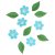 Wilton Ätbara Waferdekorationer Blommor & Löv Blå