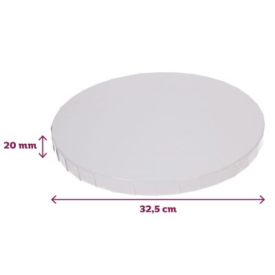 Zoom bild av Rund Tårtbricka Vit 20mm, finns i fler storlekar