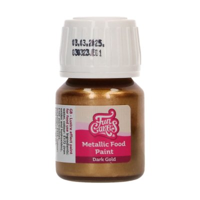 Zoom bild av FunCakes Metallic Food Paint Mörk Guld 30 ml
