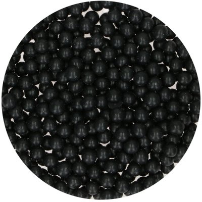 Zoom bild av Sockerpärlor Medium Black Shiny 80 g - FunCakes 