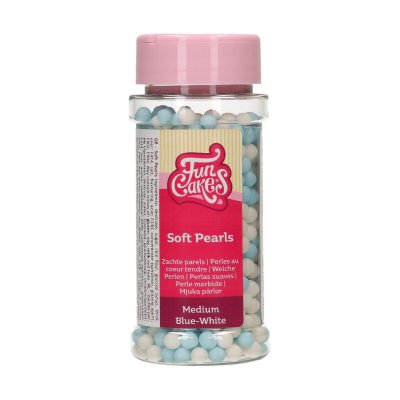 FunCakes Soft Pearls Medium Blå/Vit 60 g