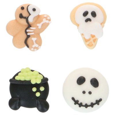Zoom bild av Halloween sockerdekoration haunted treats utan låda