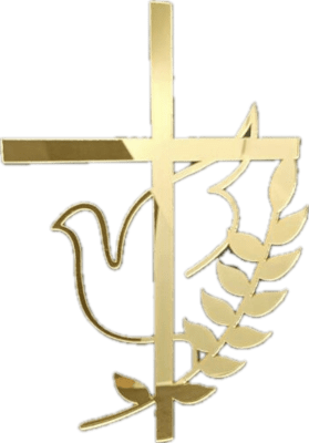 Zoom bild av Cake Topper - Kors med fågel och blad