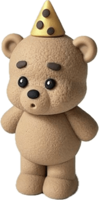 Zoom bild av Brun Nalle - Blåser ljus