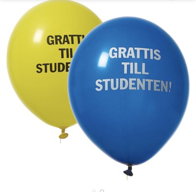 Zoom bild av Ballonger - Gratis till studenten Blå/gul