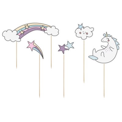  PartyDeco Cake Toppers Unicorn 