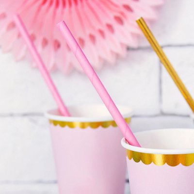 PartyDeco Sugrör/Cakepops Ljusrosa