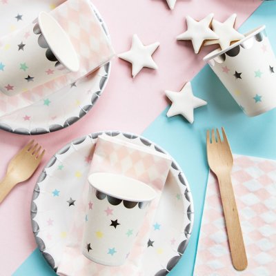 Zoom bild av PartyDeco tallrikar Unicorn Stars