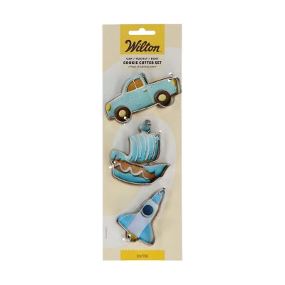 Zoom bild av Wilton utstickare 3-pack bil, båt och raket