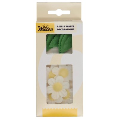 Zoom bild av Wilton Ätbara Waferdekorationer Blommor & Löv Vit